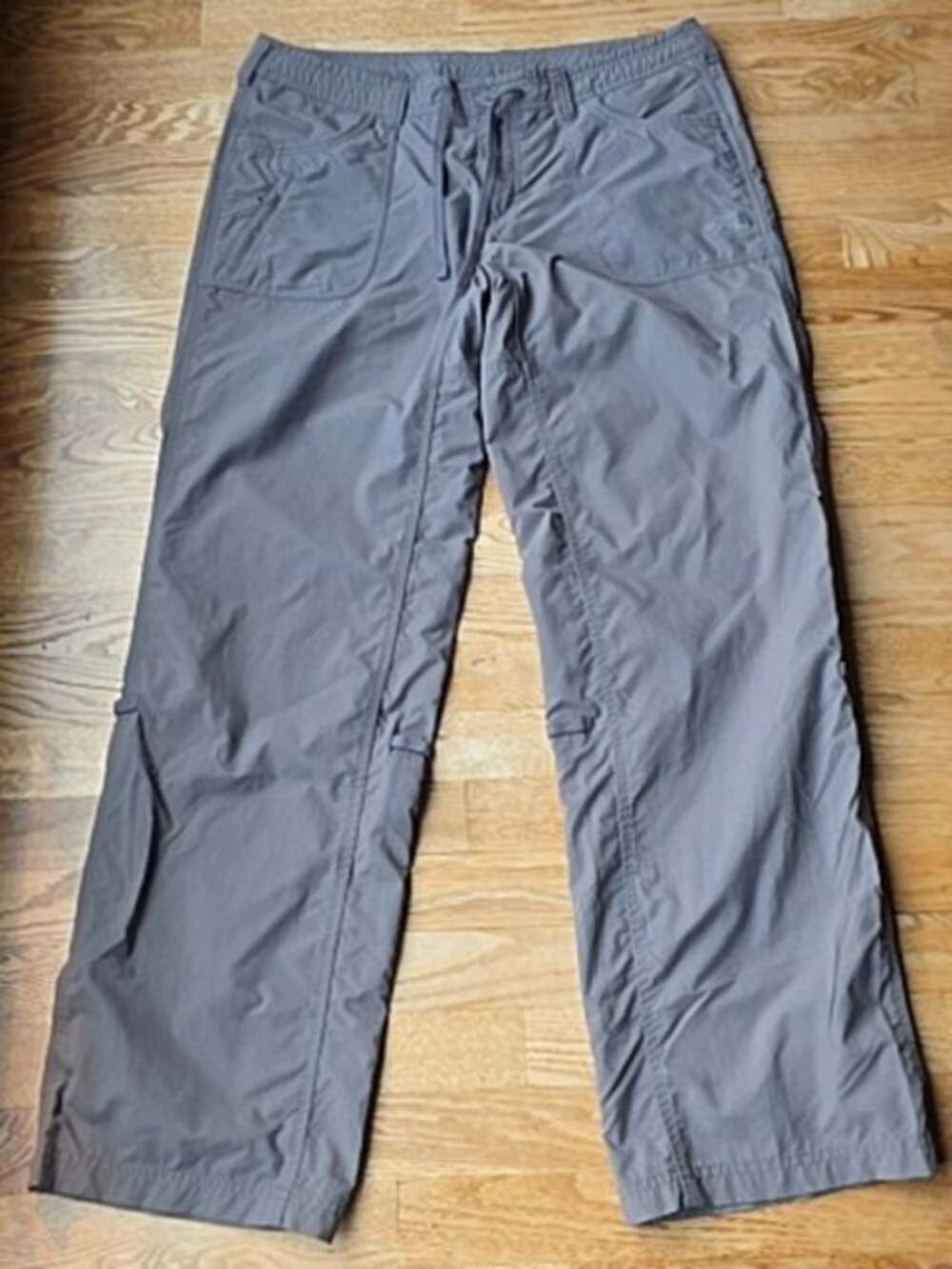 (12) The North Face Outdoor Convertible Casual Gray Nylon Pant Adventure Hiking